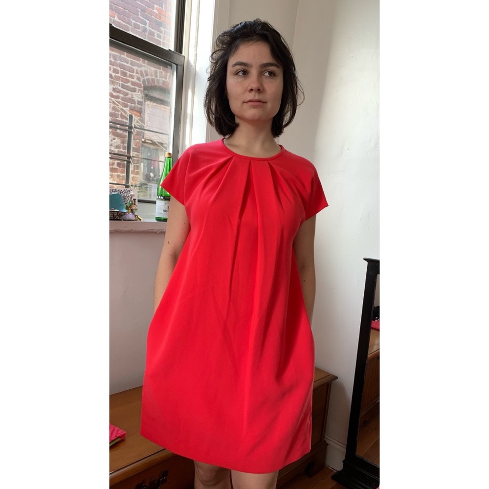 Watermelon Pink Kate Spade Pleated Dress - 2nd picture is accurate color